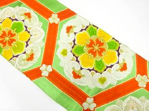 花亀甲模様織出し袋帯